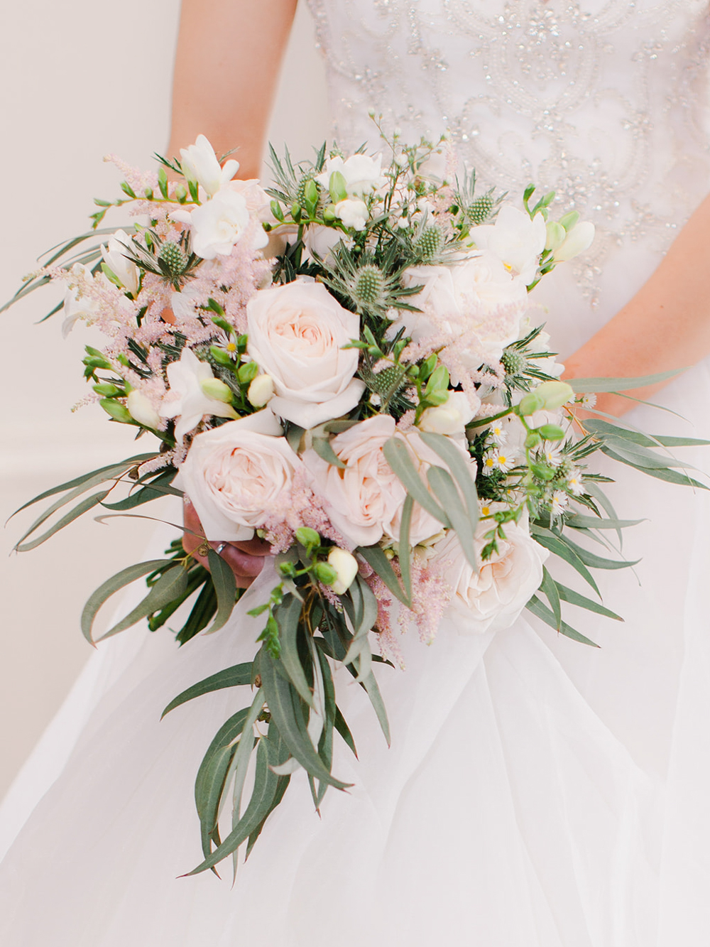 Light pink and Blush elegant hand tied wedding flowers