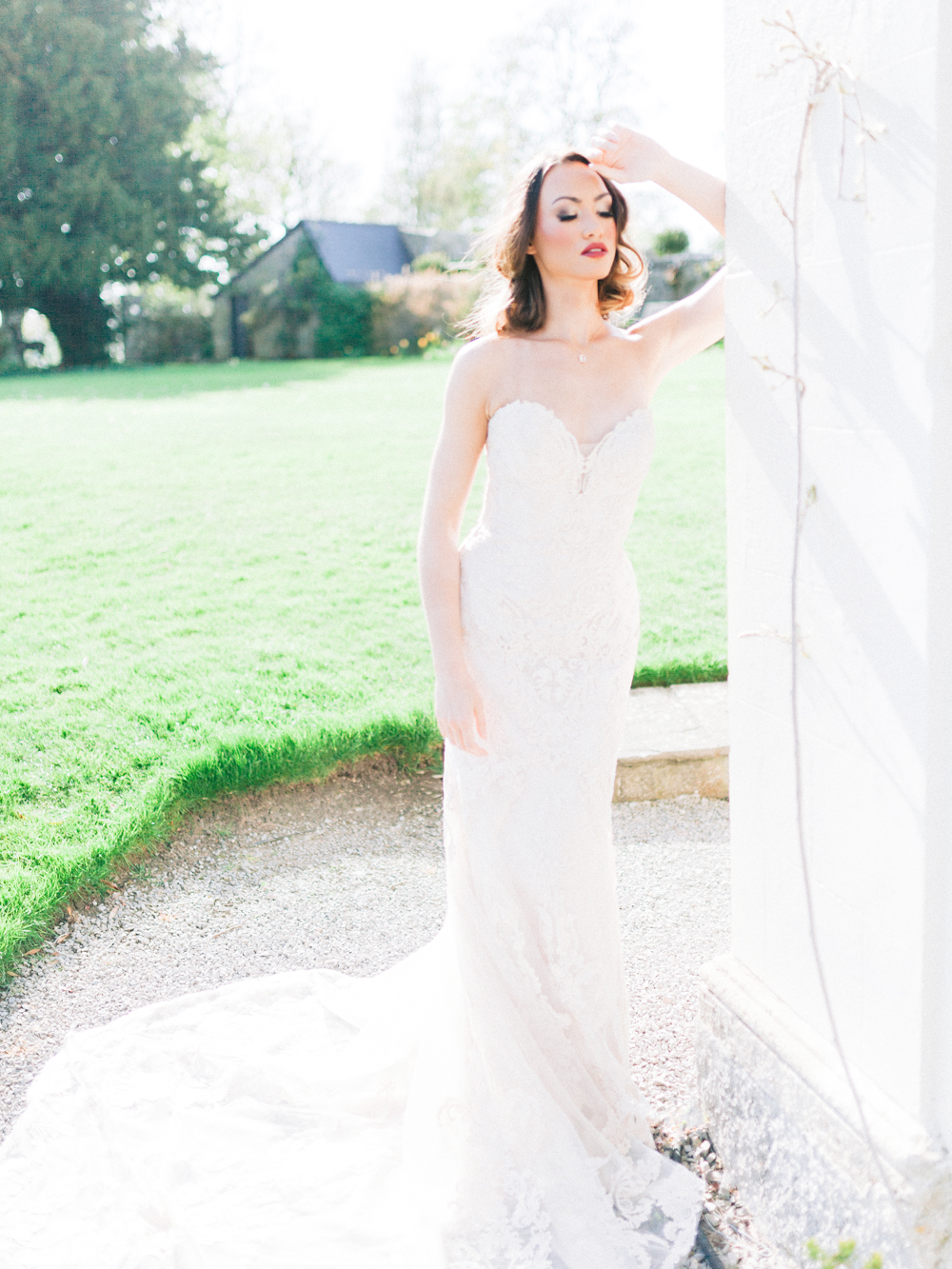 Full length image of dreamy fairytale gown on a modern bride