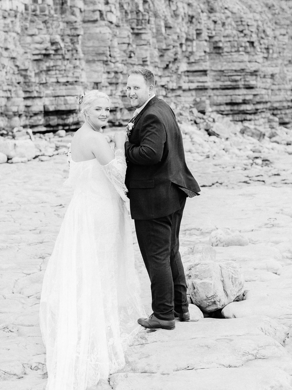 Bride and Groom on Llantwit Major beach