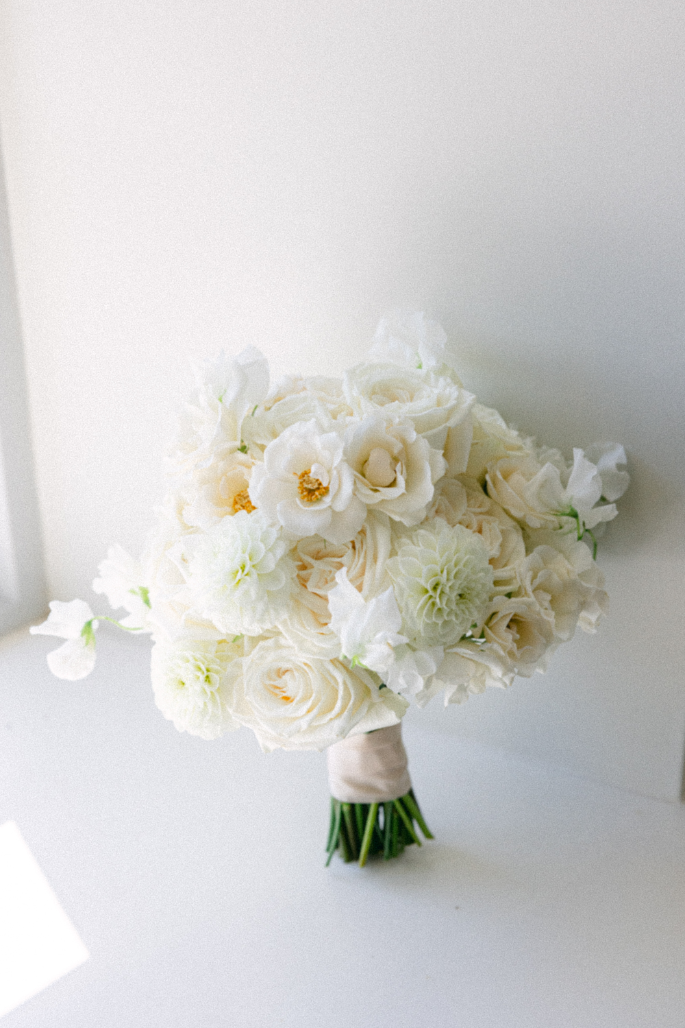 Llantilio House Wedding Photographer - Florals in window